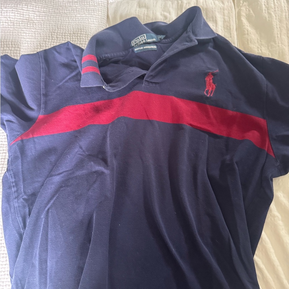 Polo Ralph Lauren Navy and Red Polo tennis Shirt  🎾